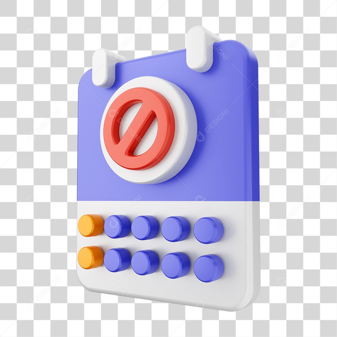 Elemento 3D Ícone Calendário PNG Transparente