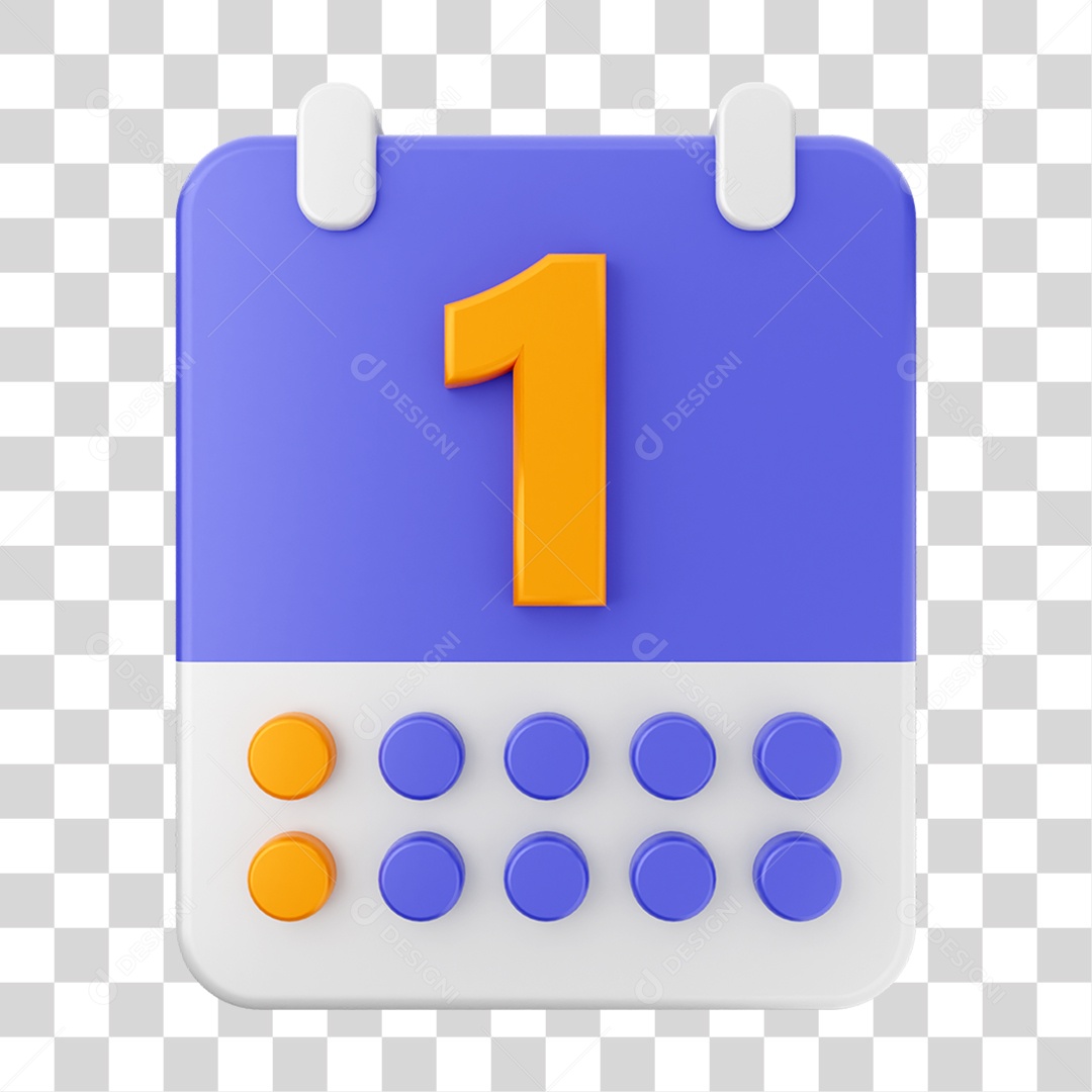 Elemento 3D Ícone Agenda de Datas do Calendário PNG Transparente