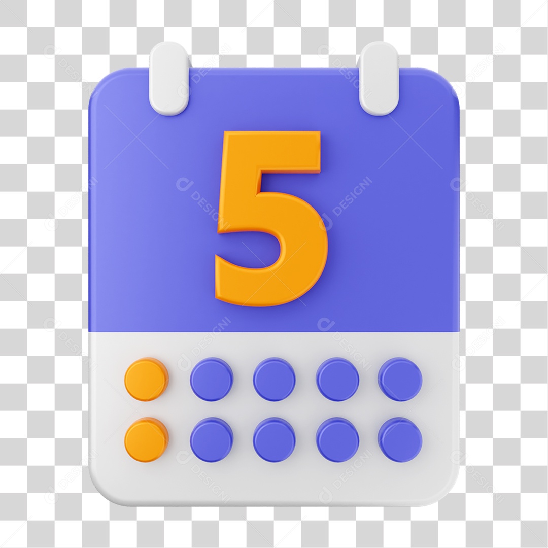 Elemento 3D Ícone Agenda de Datas do Calendário PNG Transparente