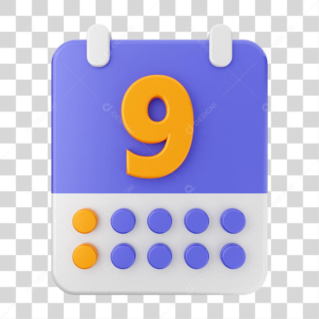 Elemento 3D Ícone Agenda de Datas do Calendário PNG Transparente