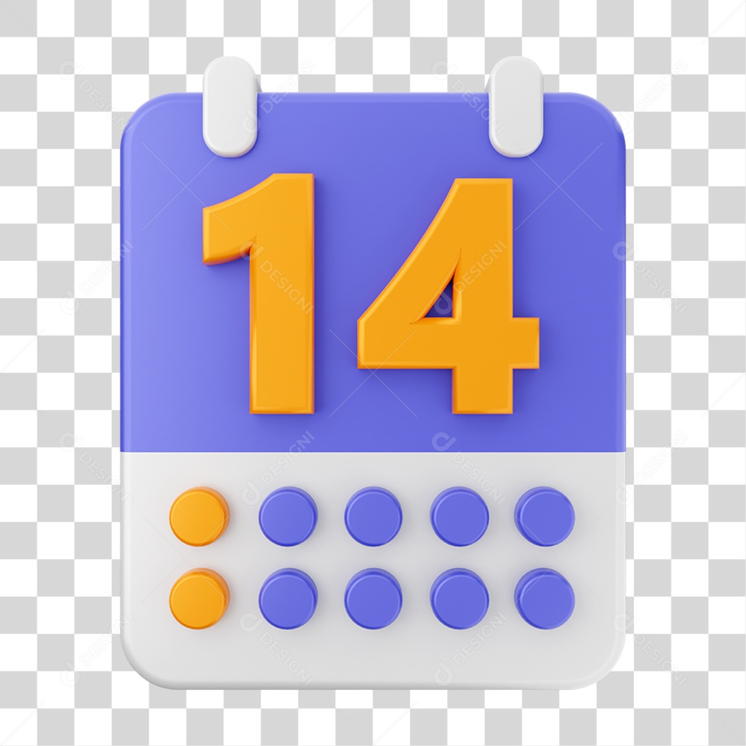 Elemento 3D Ícone Agenda de Datas do Calendário PNG Transparente