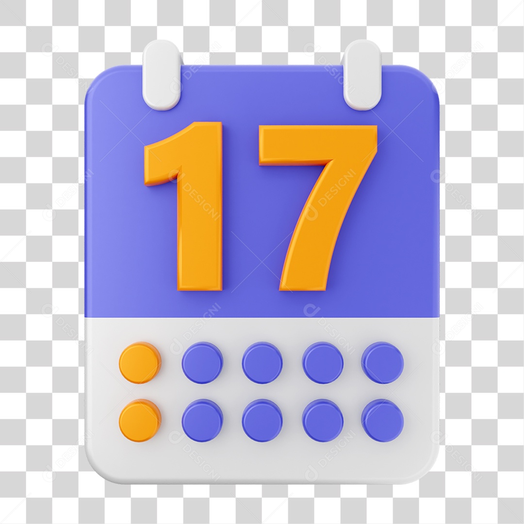 Elemento 3D Ícone Agenda de Datas do Calendário PNG Transparente