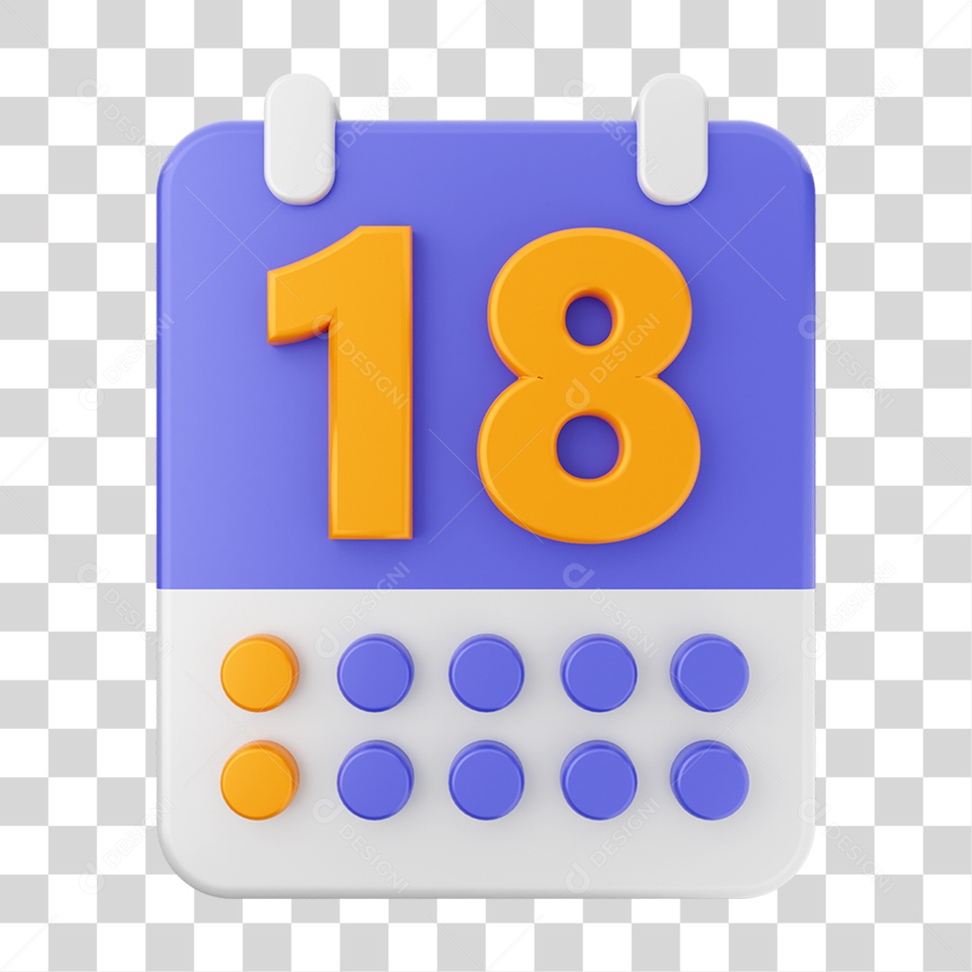 Elemento 3D Ícone Agenda de Datas do Calendário PNG Transparente