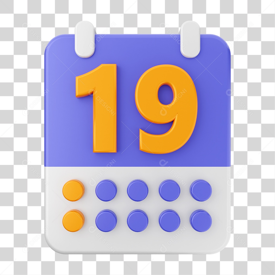 Elemento 3D Ícone Agenda de Datas do Calendário PNG Transparente