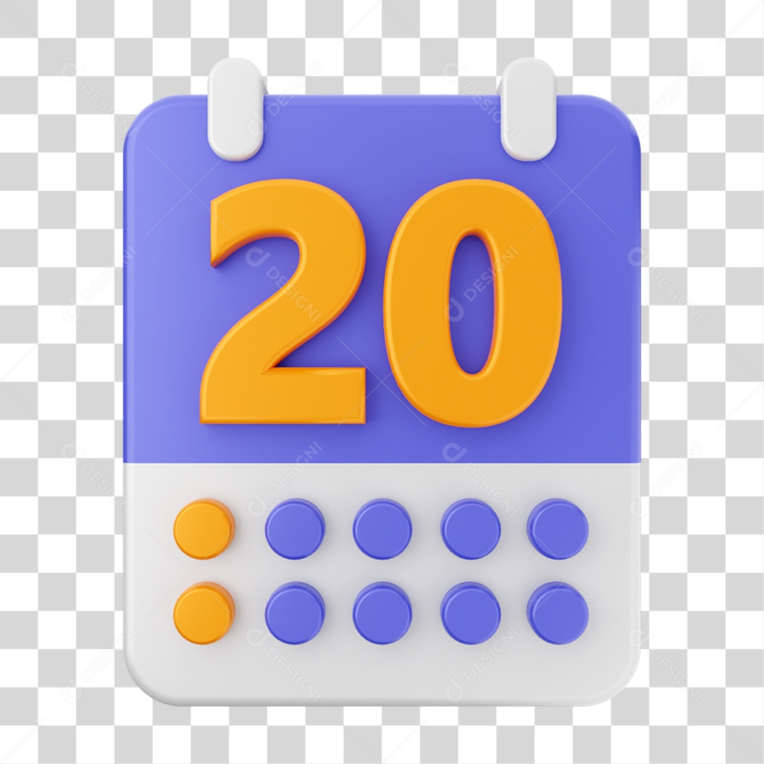 Elemento 3D Ícone Agenda de Datas do Calendário PNG Transparente