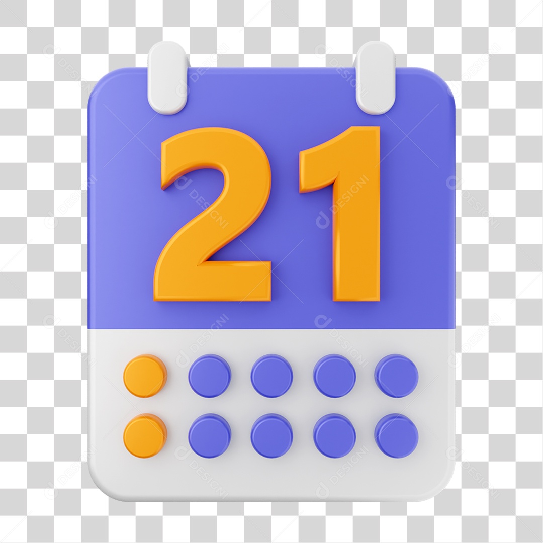 Elemento 3D Ícone Agenda de Datas do Calendário PNG Transparente
