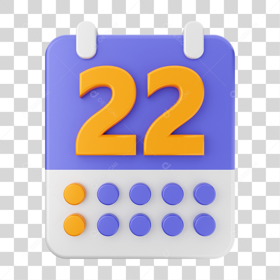 Elemento 3D Ícone Agenda de Datas do Calendário PNG Transparente