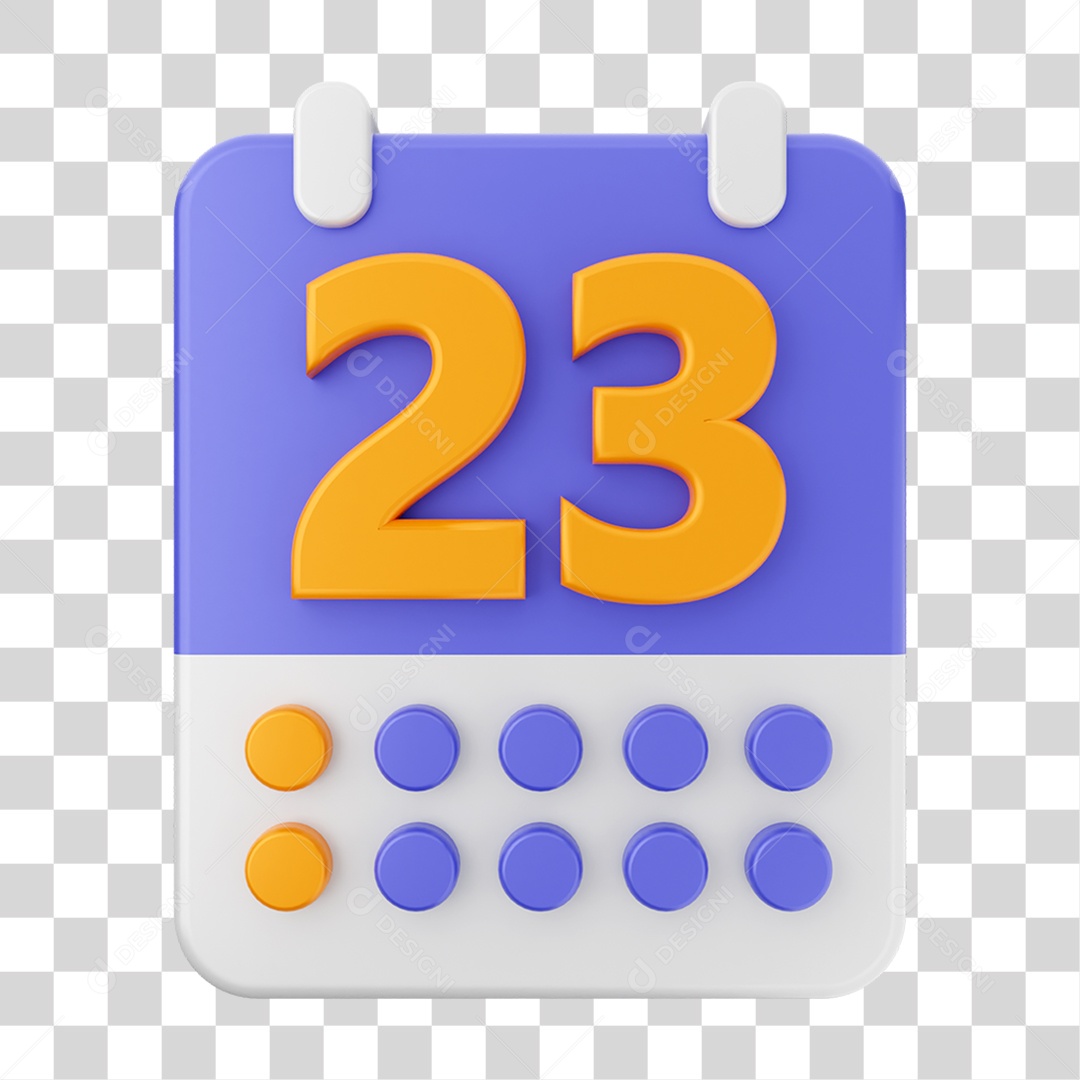 Elemento 3D Ícone Agenda de Datas do Calendário PNG Transparente
