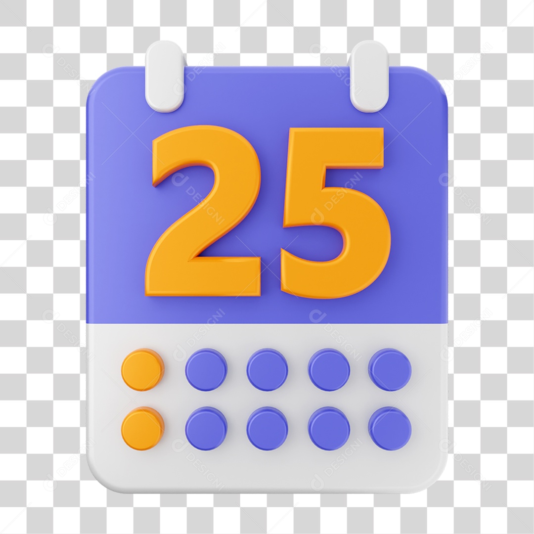 Elemento 3D Ícone Agenda de Datas do Calendário PNG Transparente