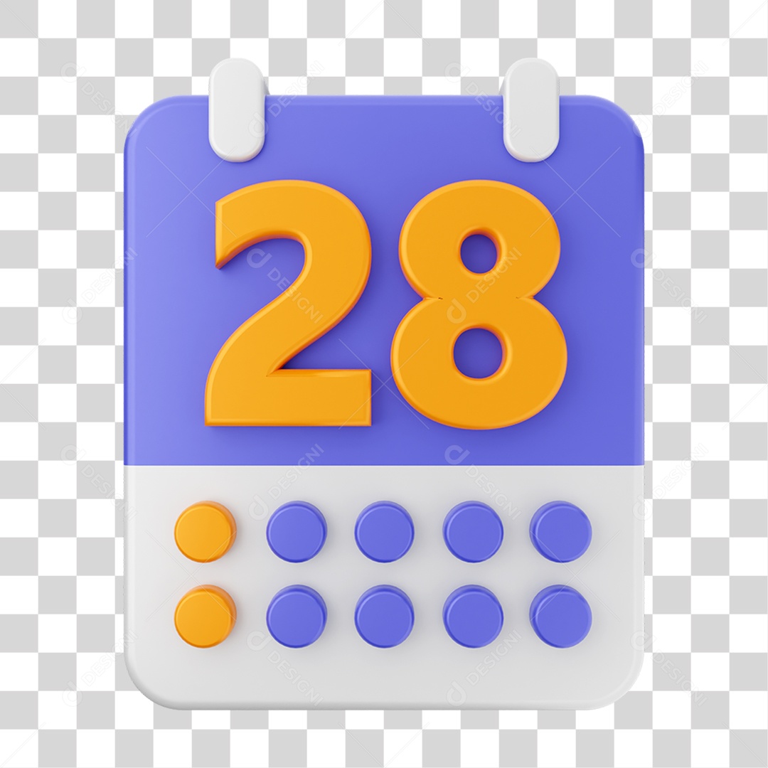 Elemento 3D Ícone Agenda de Datas do Calendário PNG Transparente