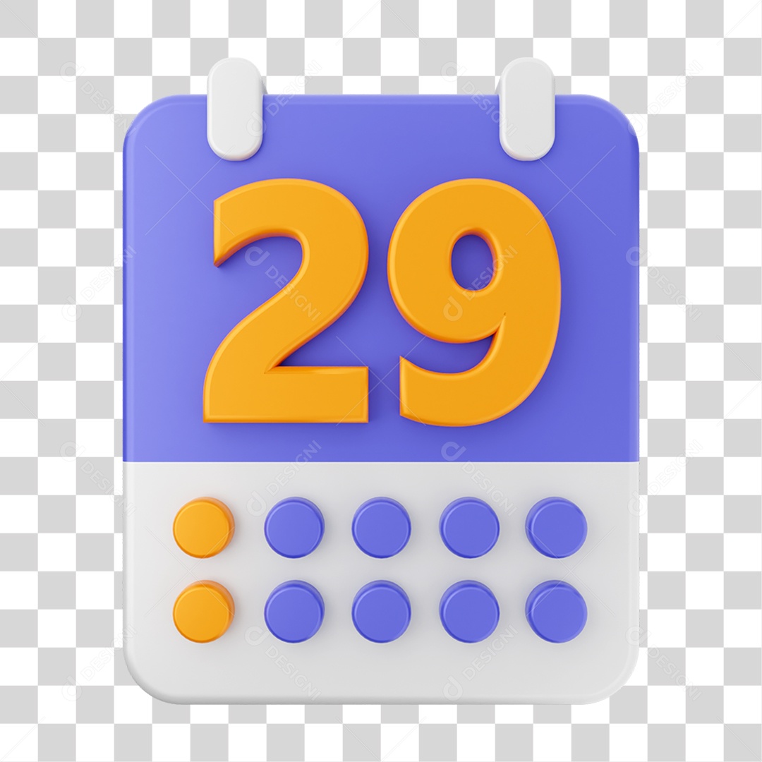 Elemento 3D Ícone Agenda de Datas do Calendário PNG Transparente