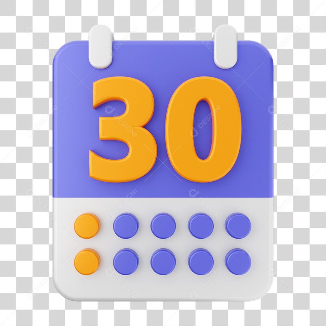 Elemento 3D Ícone Agenda de Datas do Calendário PNG Transparente