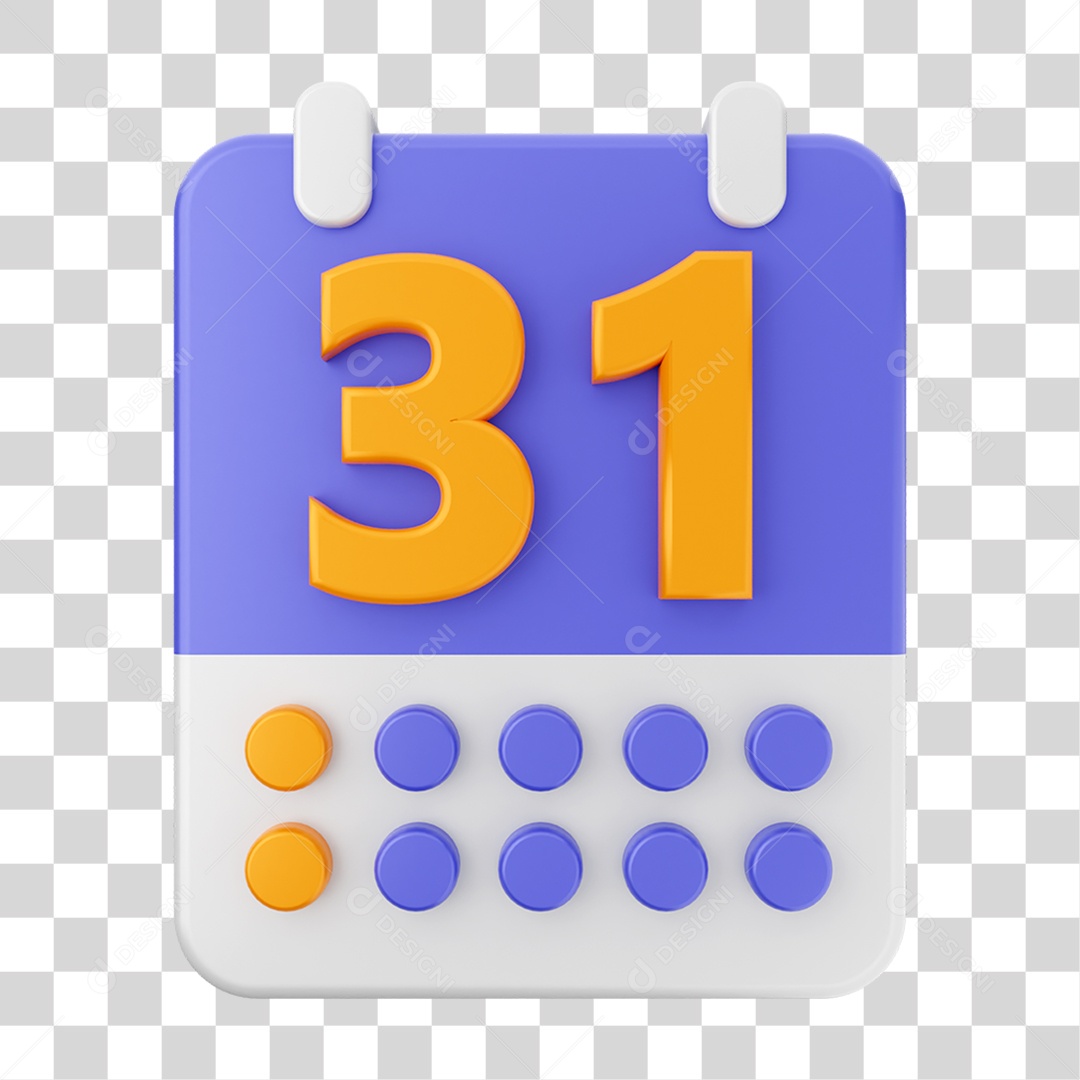 Elemento 3D Ícone Agenda de Datas do Calendário PNG Transparente