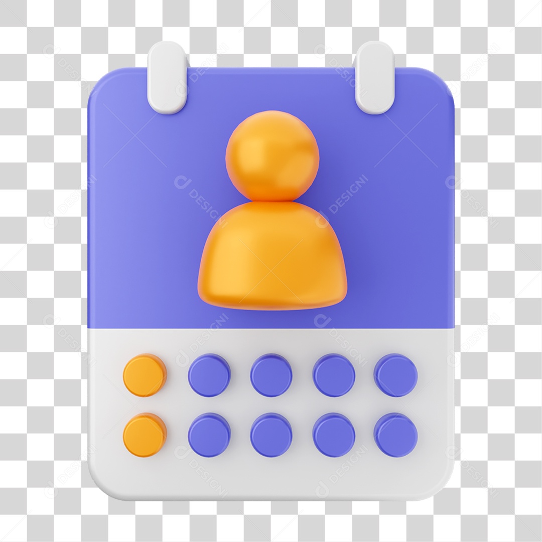 Elemento 3D Ícone Agenda de Datas do Calendário PNG Transparente