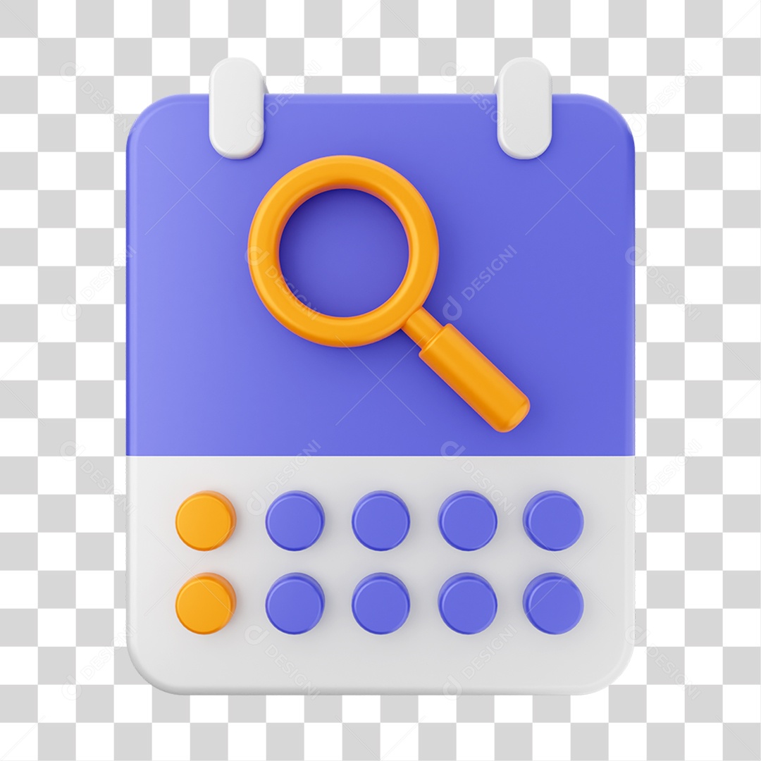 Elemento 3D Ícone Agenda de Datas do Calendário PNG Transparente