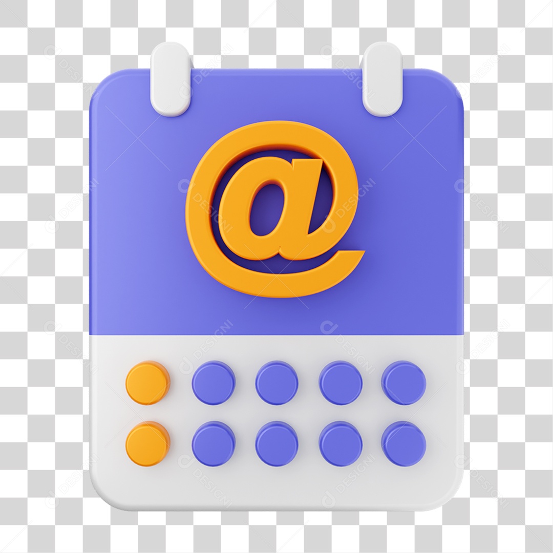 Elemento 3D Ícone Agenda de Datas do Calendário PNG Transparente