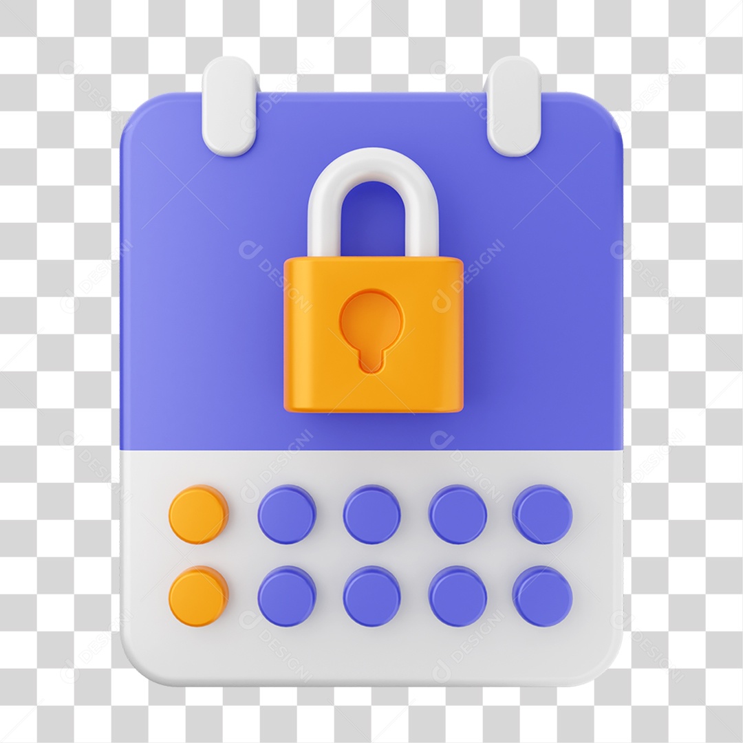 Elemento 3D Ícone Agenda de Datas do Calendário PNG Transparente