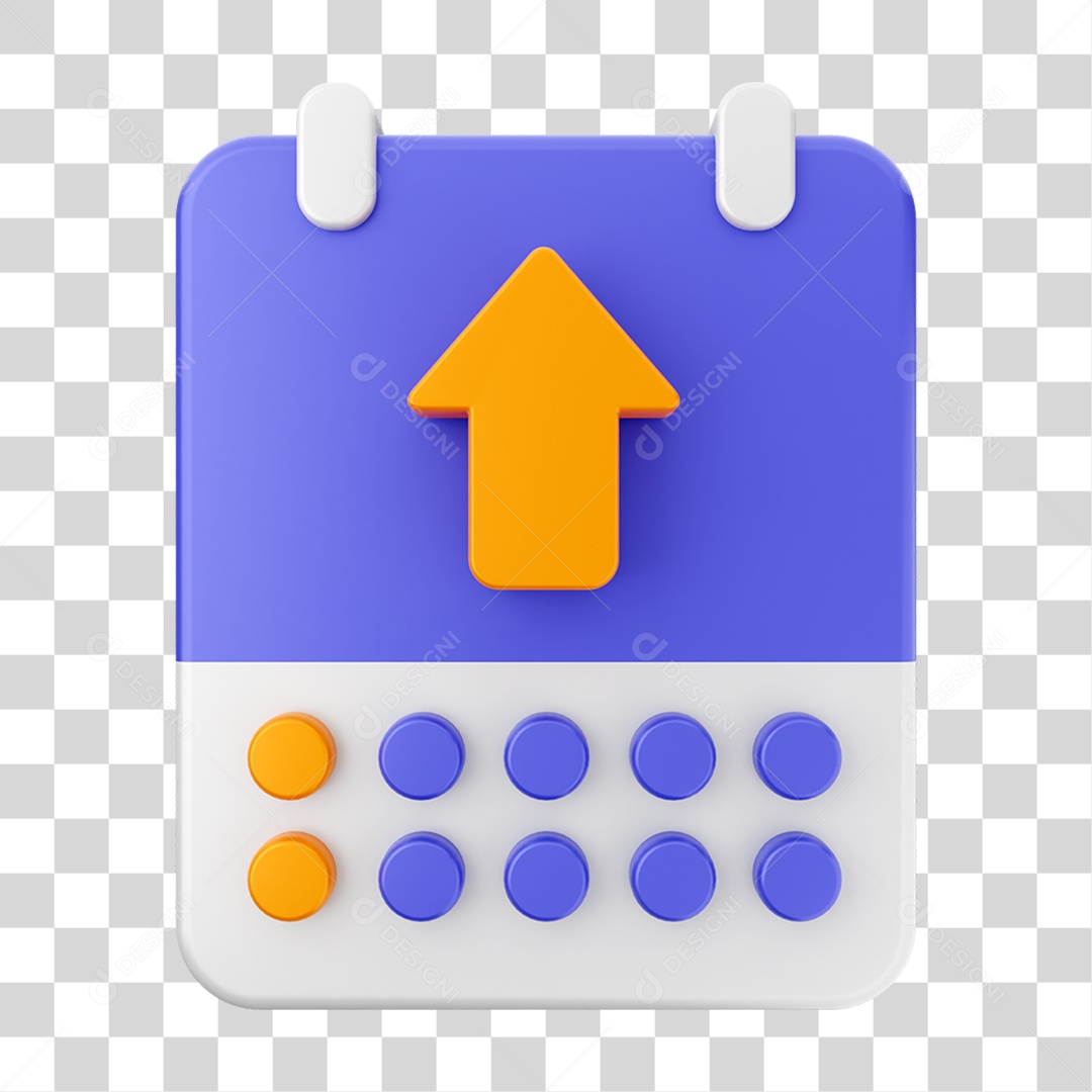 Elemento 3D Ícone Agenda de Datas do Calendário PNG Transparente