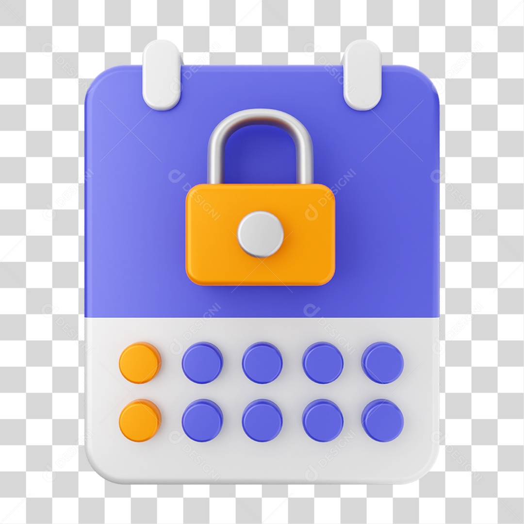 Elemento 3D Ícone Agenda de Datas do Calendário PNG Transparente