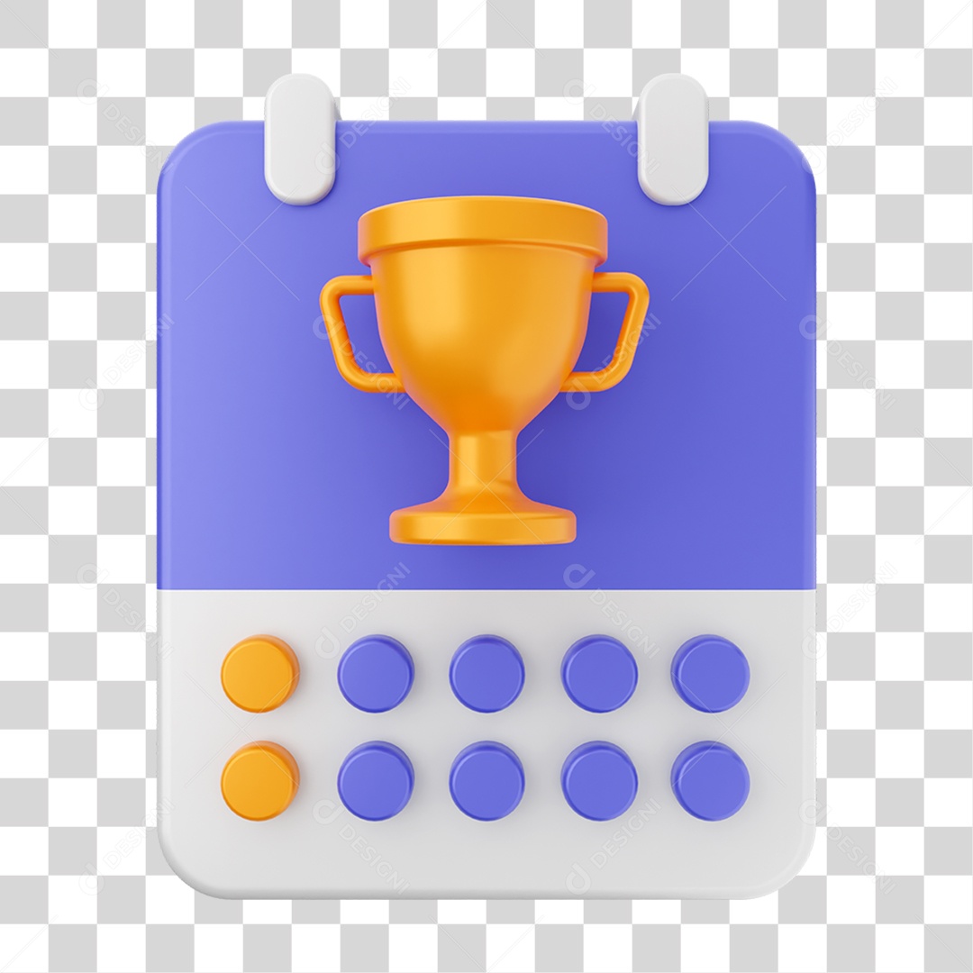 Elemento 3D Ícone Agenda de Datas do Calendário PNG Transparente