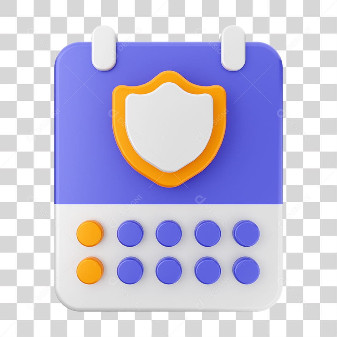 Elemento 3D Ícone Agenda de Datas do Calendário PNG Transparente