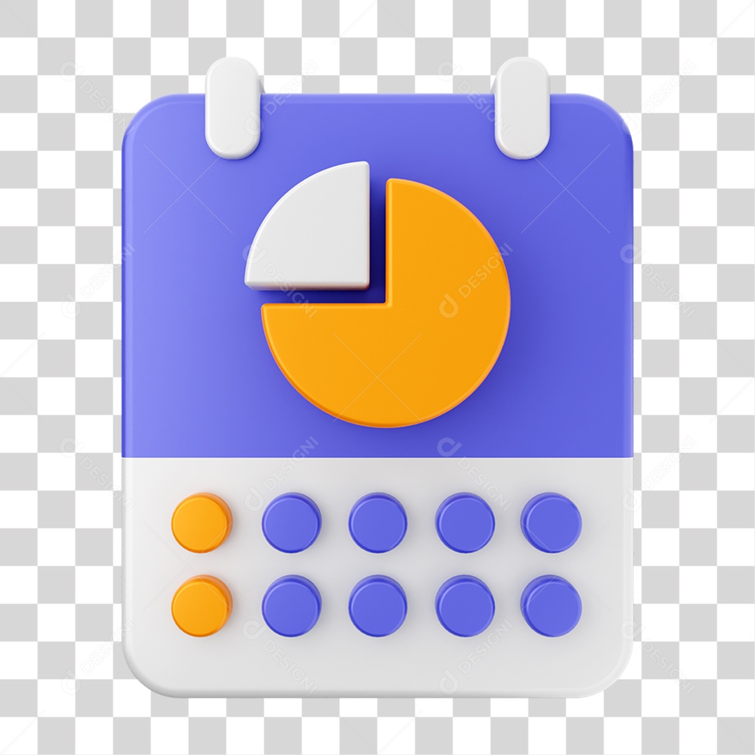 Elemento 3D Ícone Agenda de Datas do Calendário PNG Transparente