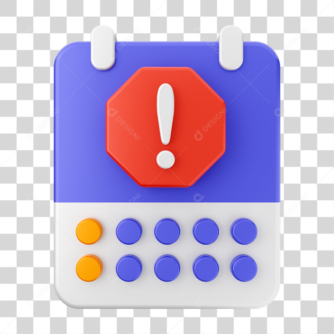 Elemento 3D Ícone Agenda de Datas do Calendário PNG Transparente