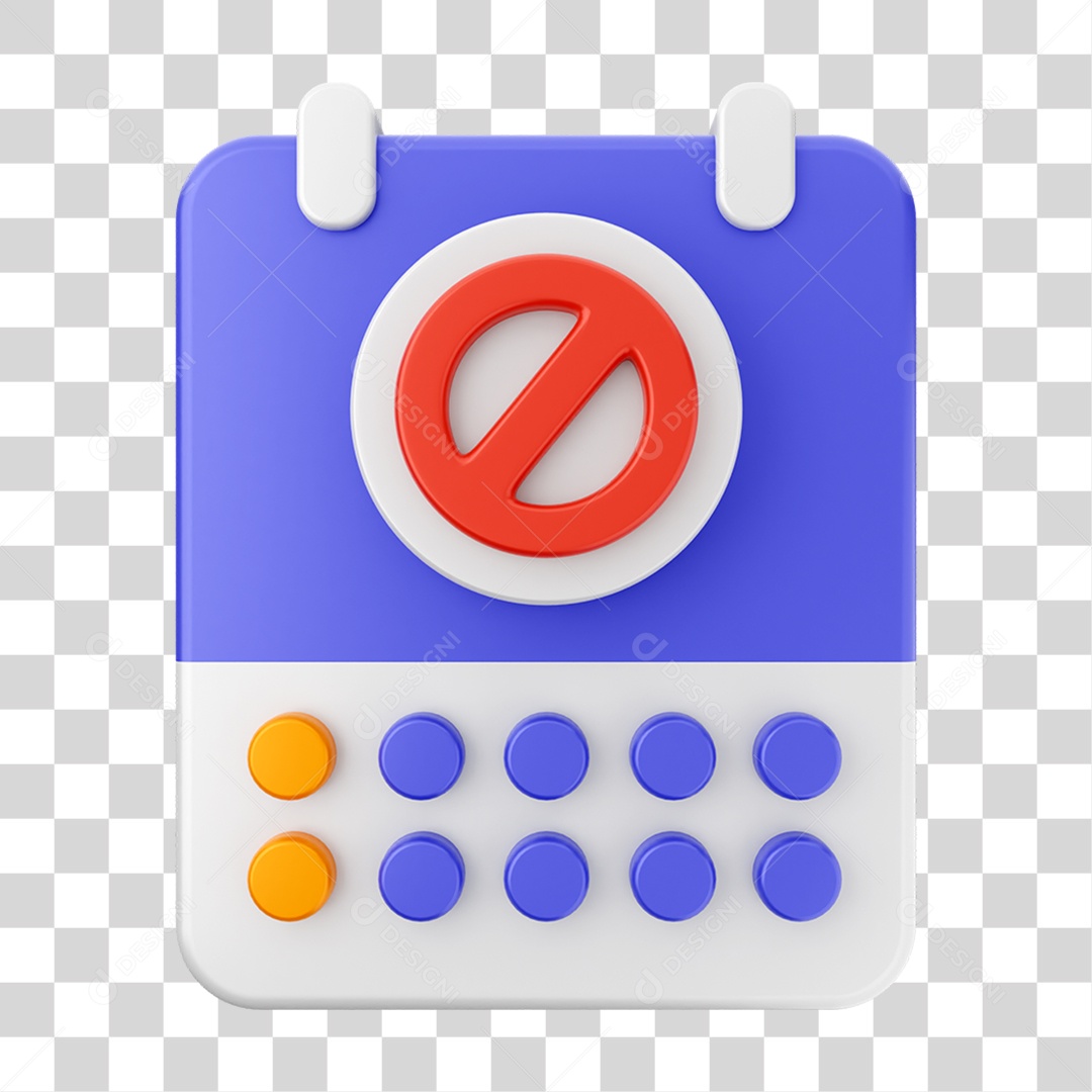 3D Element Icon PNG Calendar Dates Transparent