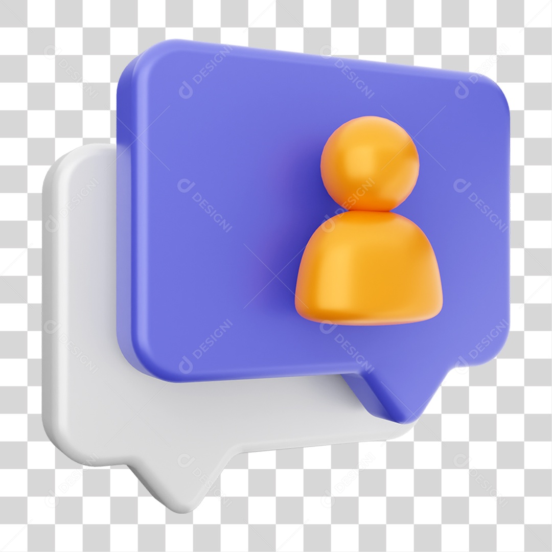 Elemento 3D Ícone Bolha de Bate-papo PNG Transparente
