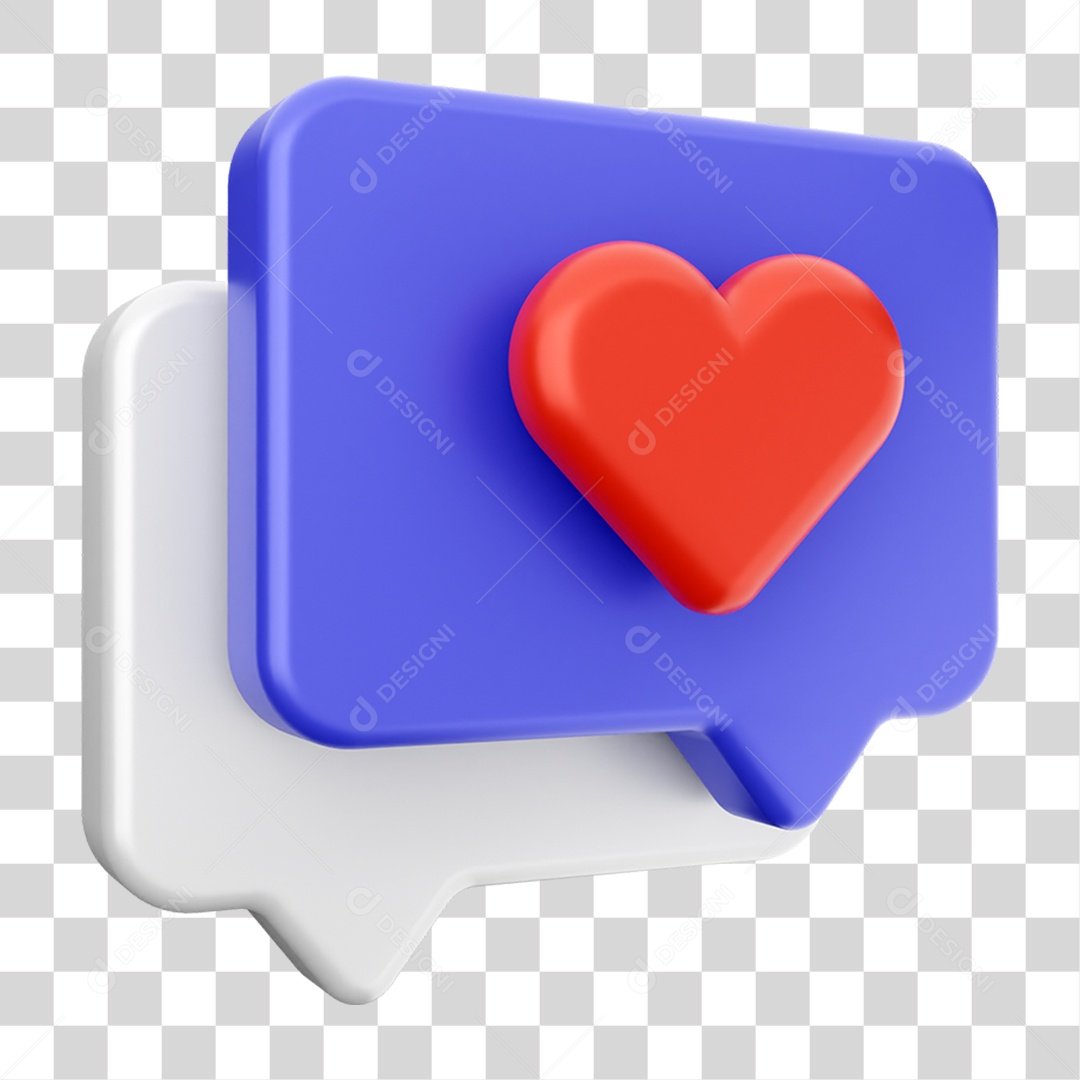 Elemento 3D Ícone Bolha de Bate-papo PNG Transparente