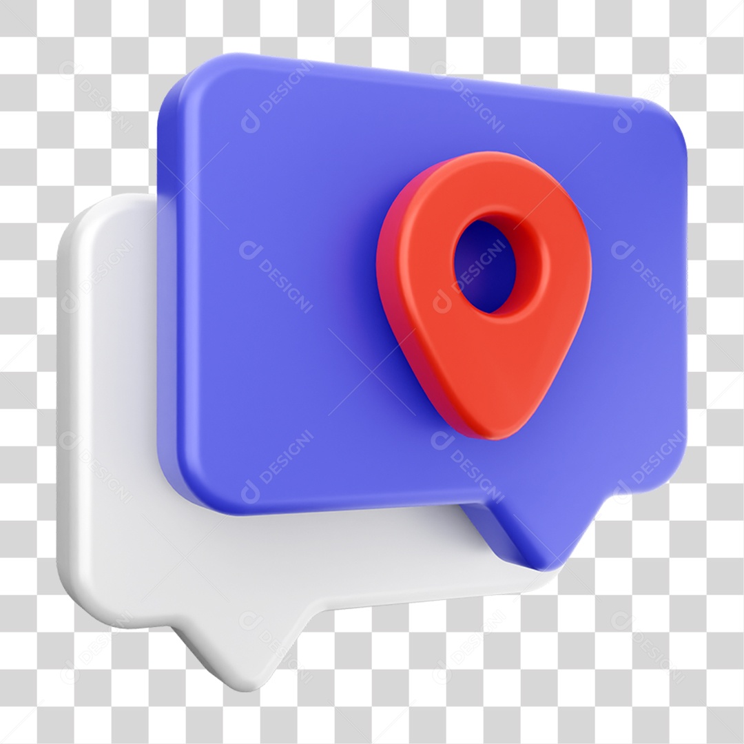 Elemento 3D Ícone Bolha de Bate-papo PNG Transparente
