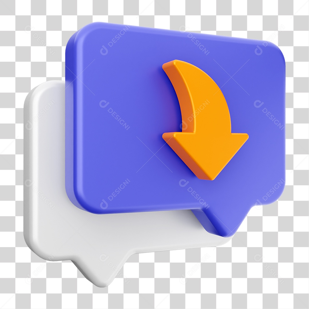 Elemento 3D Ícone Bolha de Bate-papo PNG Transparente