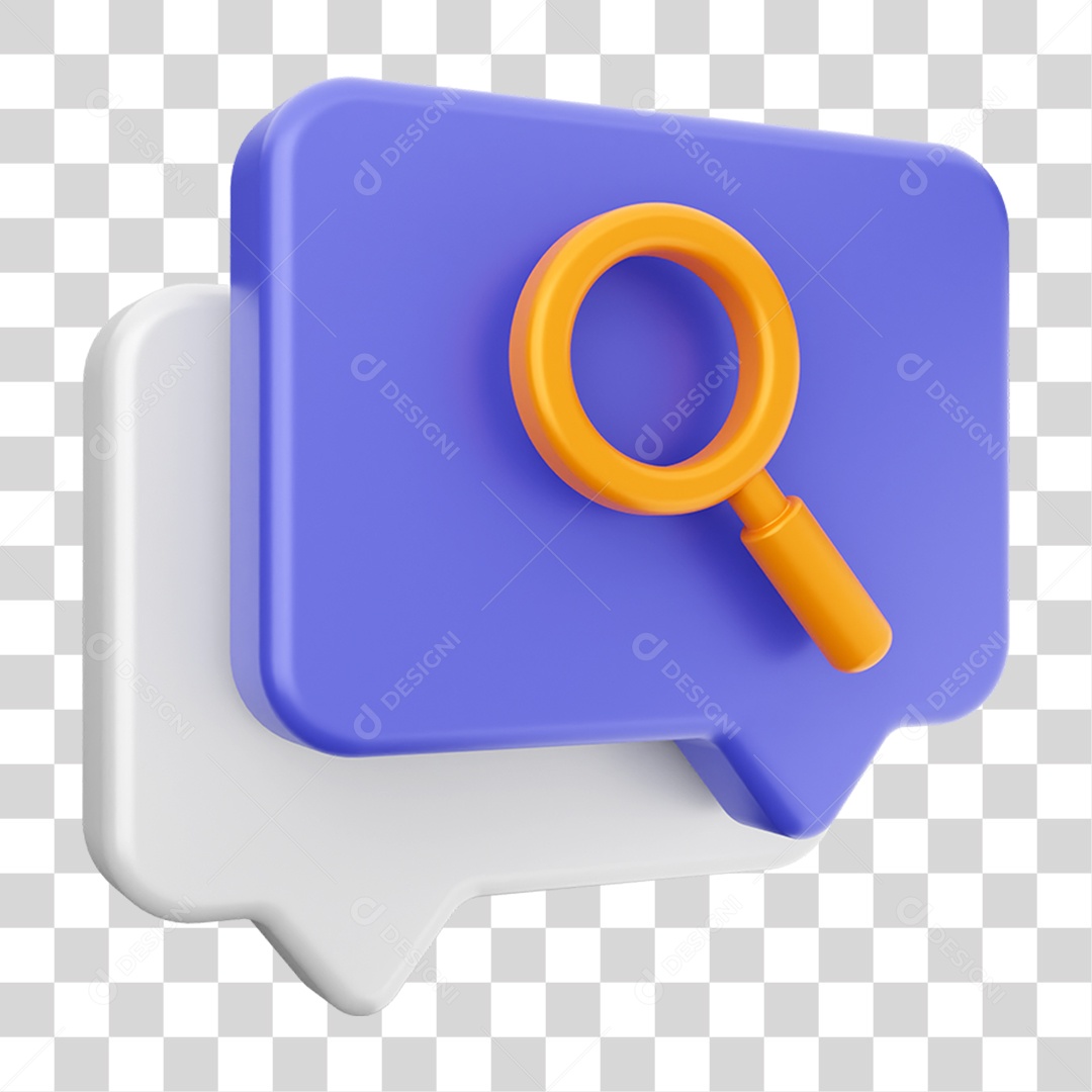 Elemento 3D Ícone Bolha de Bate-papo PNG Transparente