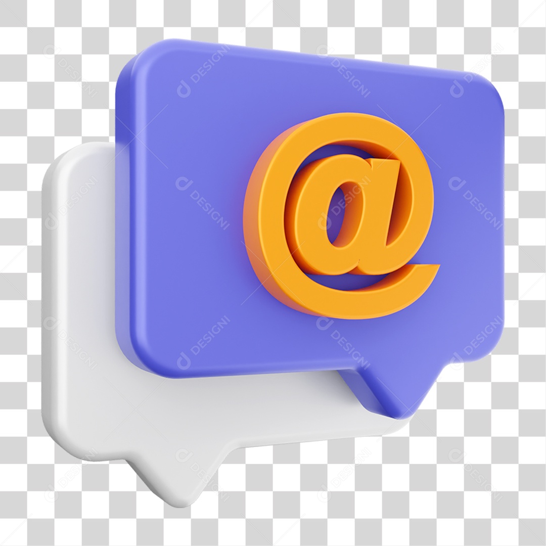 Elemento 3D Ícone Bolha de Bate-papo PNG Transparente