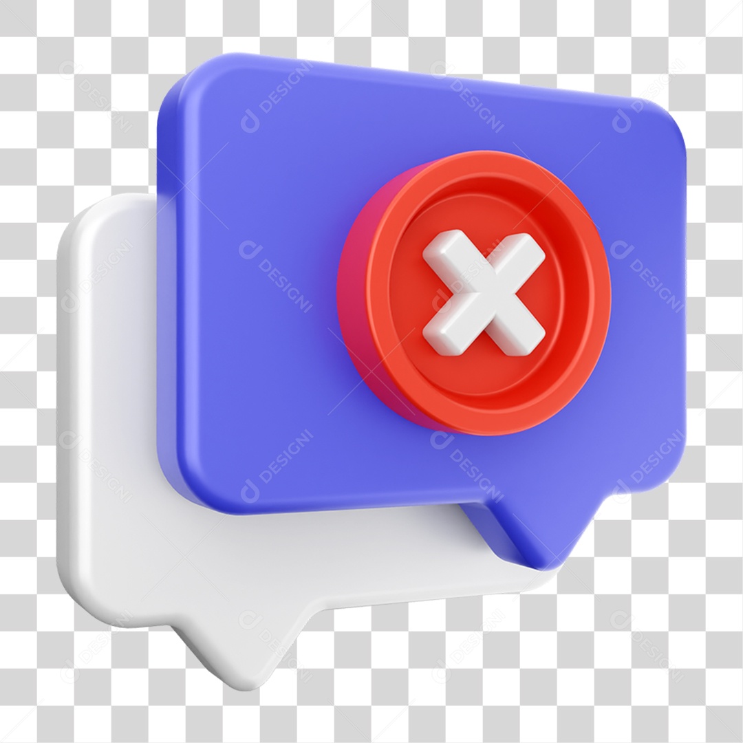 Elemento 3D Ícone Bolha de Bate-papo PNG Transparente