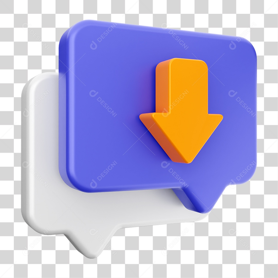 Elemento 3D Ícone Bolha de Bate-papo PNG Transparente