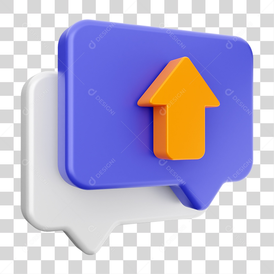 Elemento 3D Ícone Bolha de Bate-papo PNG Transparente