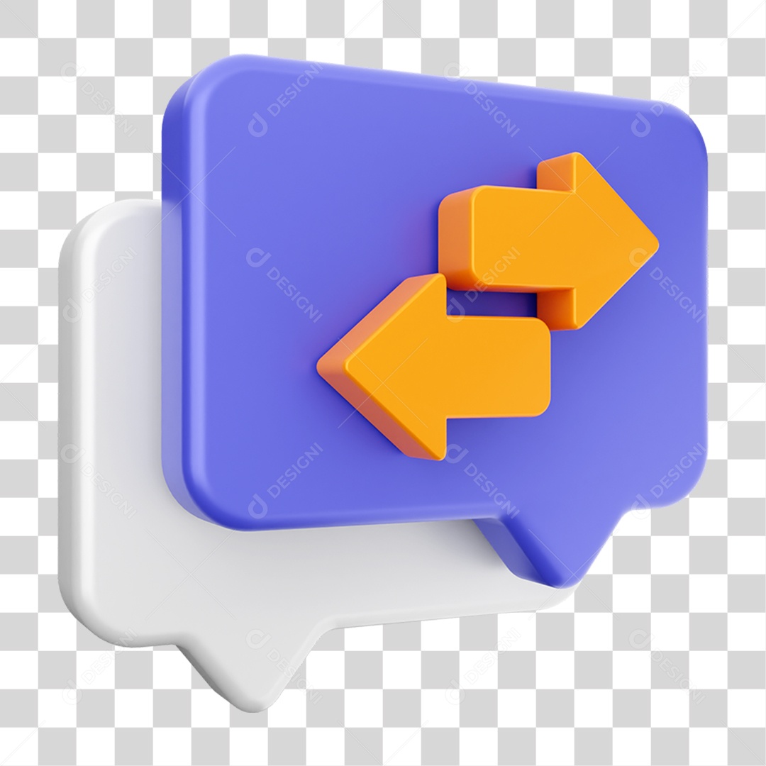 Elemento 3D Ícone Bolha de Bate-papo PNG Transparente