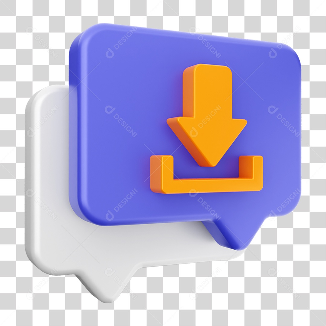 Elemento 3D Ícone Bolha de Bate-papo PNG Transparente