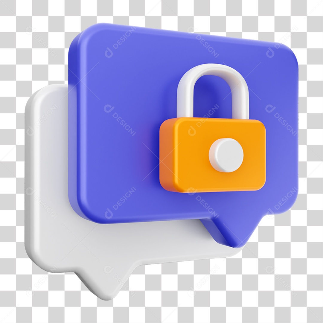 Elemento 3D Ícone Bolha de Bate-papo PNG Transparente