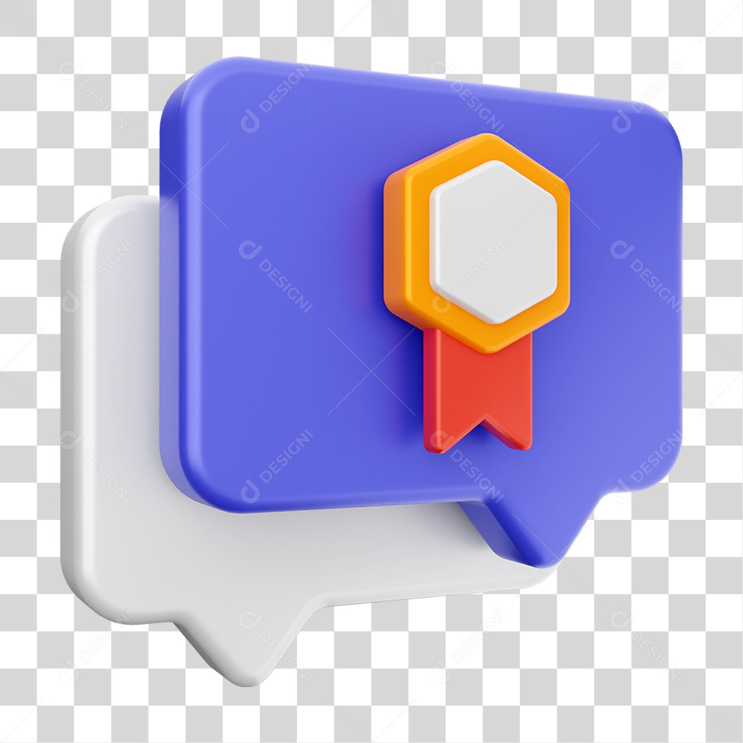 Elemento 3D Ícone Bolha de Bate-papo PNG Transparente