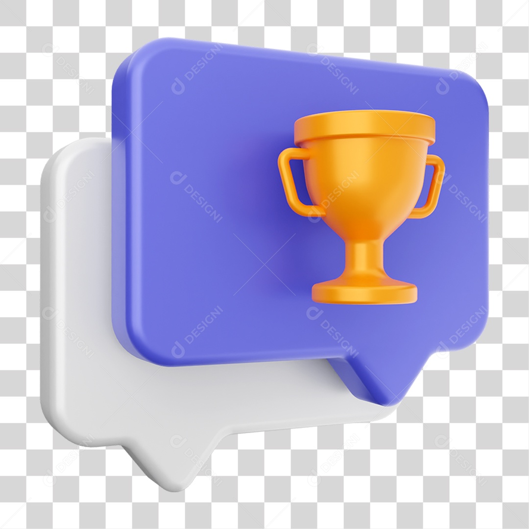 Elemento 3D Ícone Bolha de Bate-papo PNG Transparente