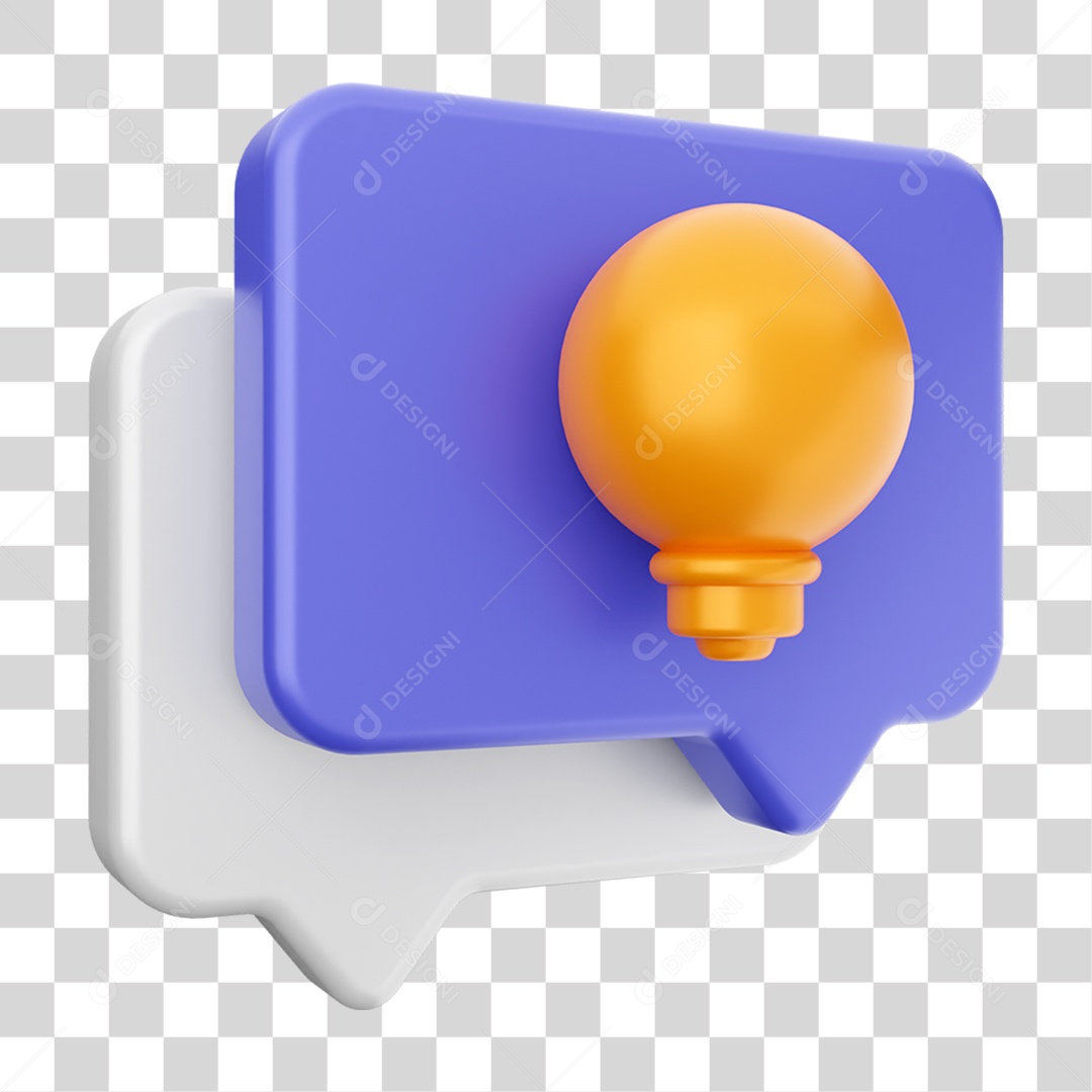 Elemento 3D Ícone Bolha de Bate-papo PNG Transparente