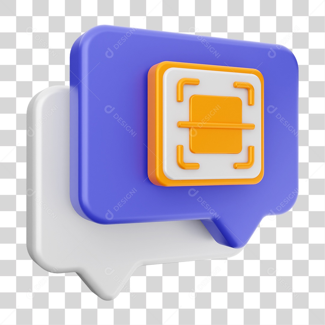 Elemento 3D Ícone Bolha de Bate-papo PNG Transparente