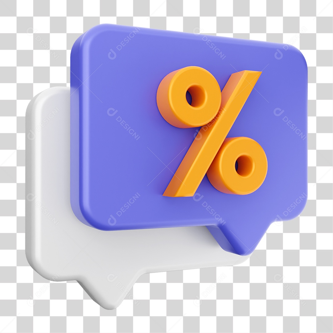 Elemento 3D Ícone Bolha de Bate-papo PNG Transparente