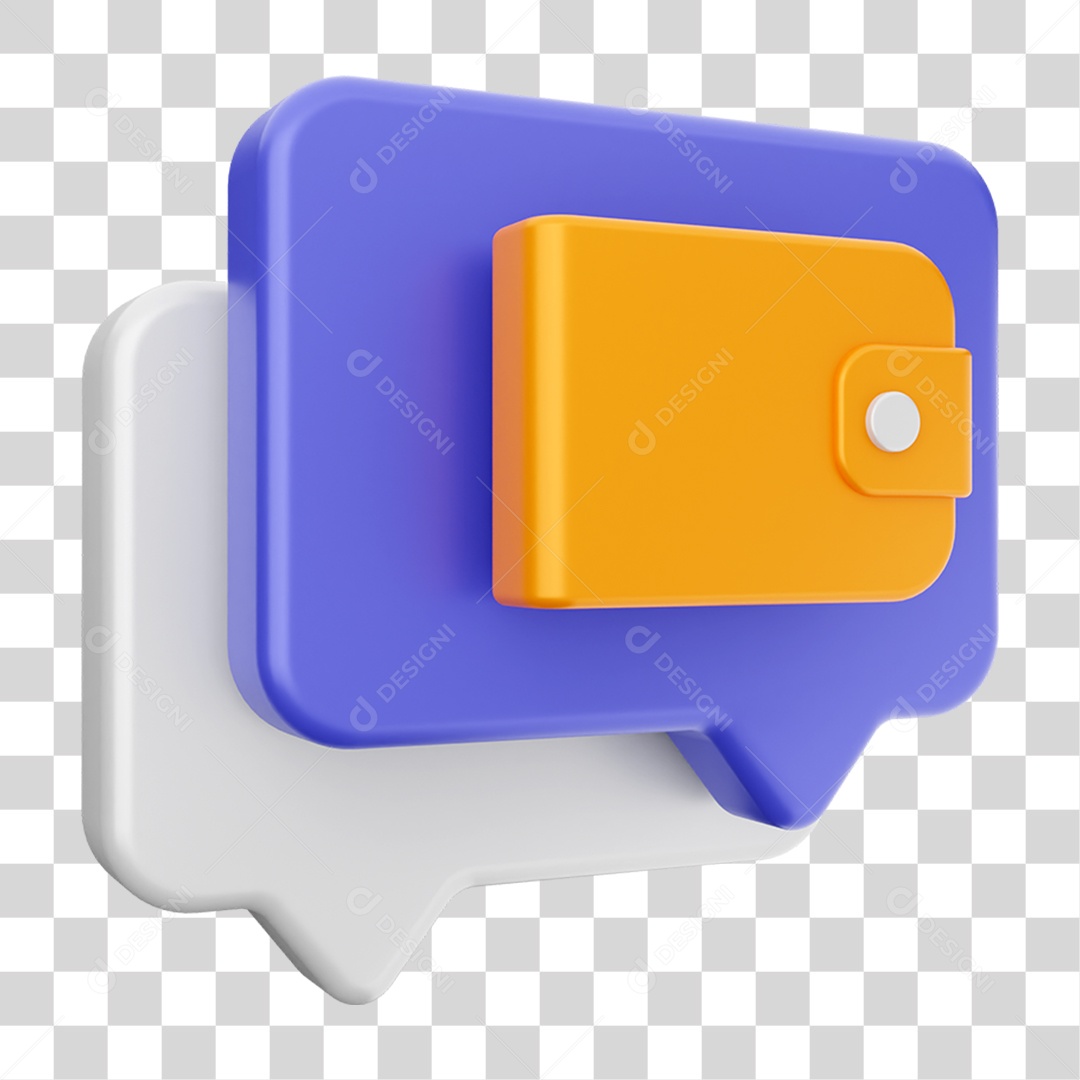 Elemento 3D Ícone Bolha de Bate-papo PNG Transparente