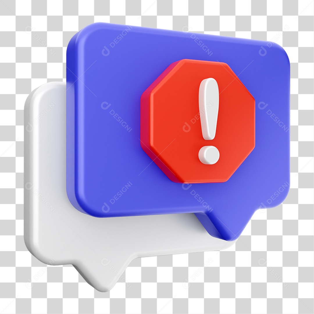 Elemento 3D Ícone Bolha de Bate-papo PNG Transparente