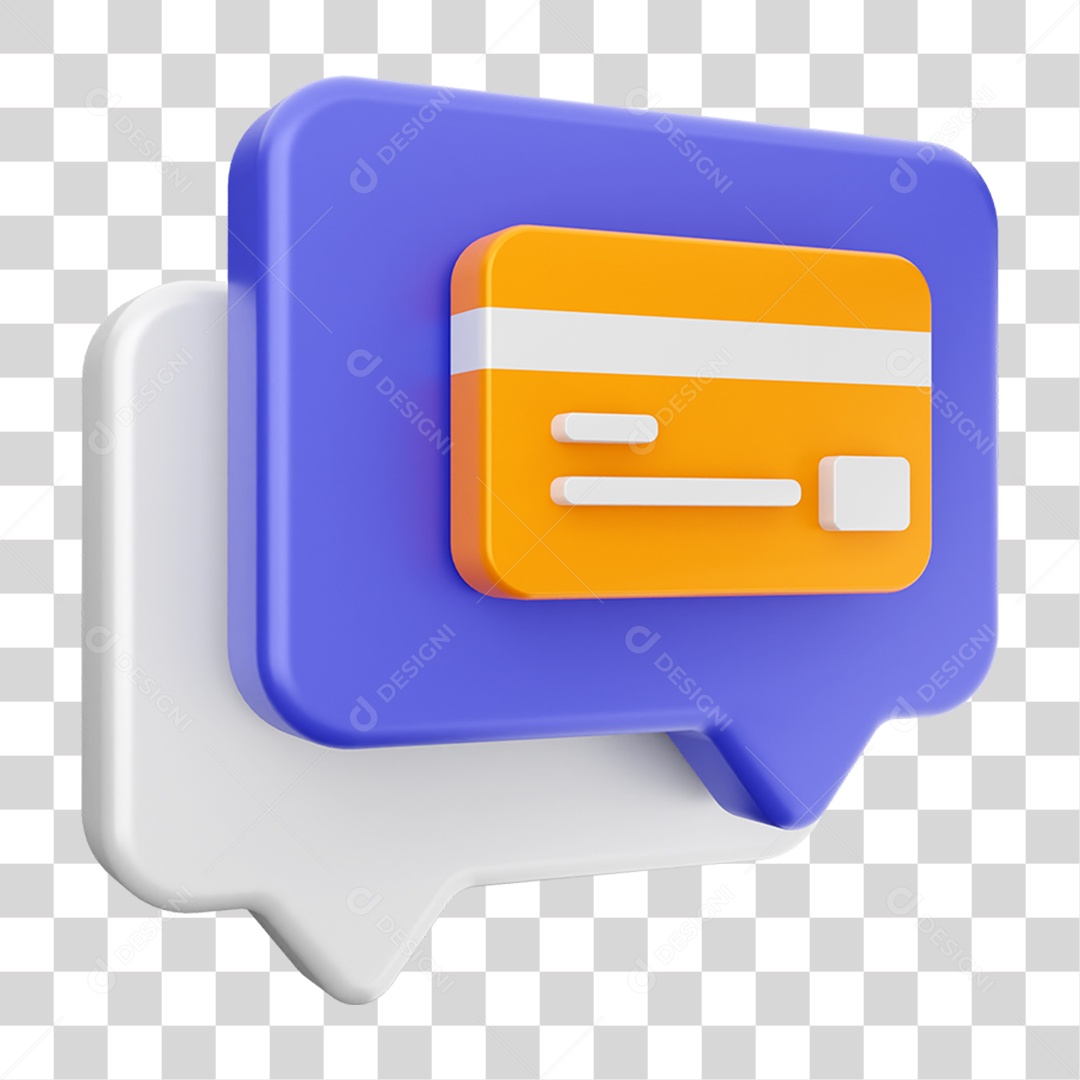 Elemento 3D Ícone Bolha de Bate-papo PNG Transparente