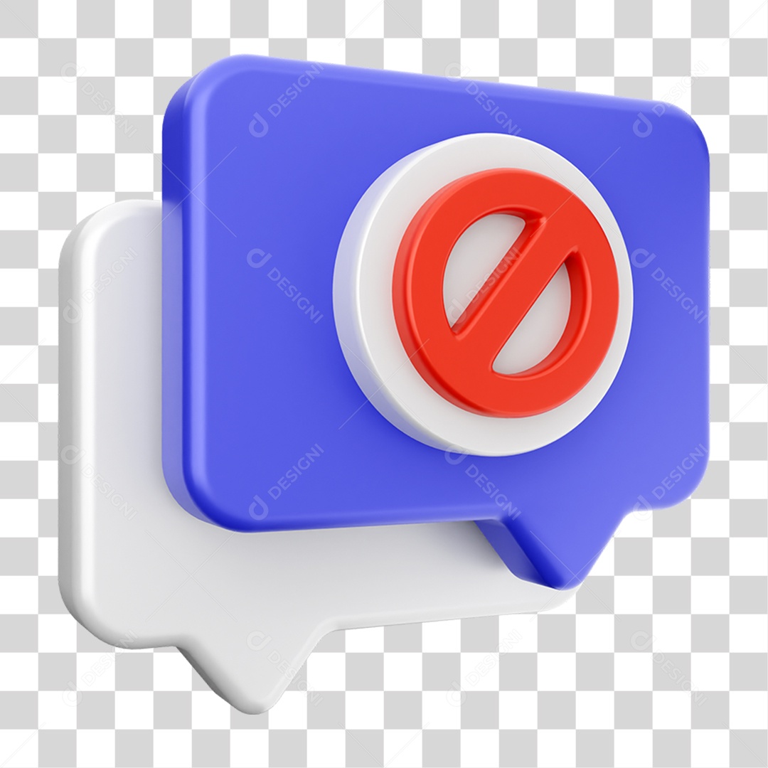 Elemento 3D Ícone Bolha de Bate-papo PNG Transparente