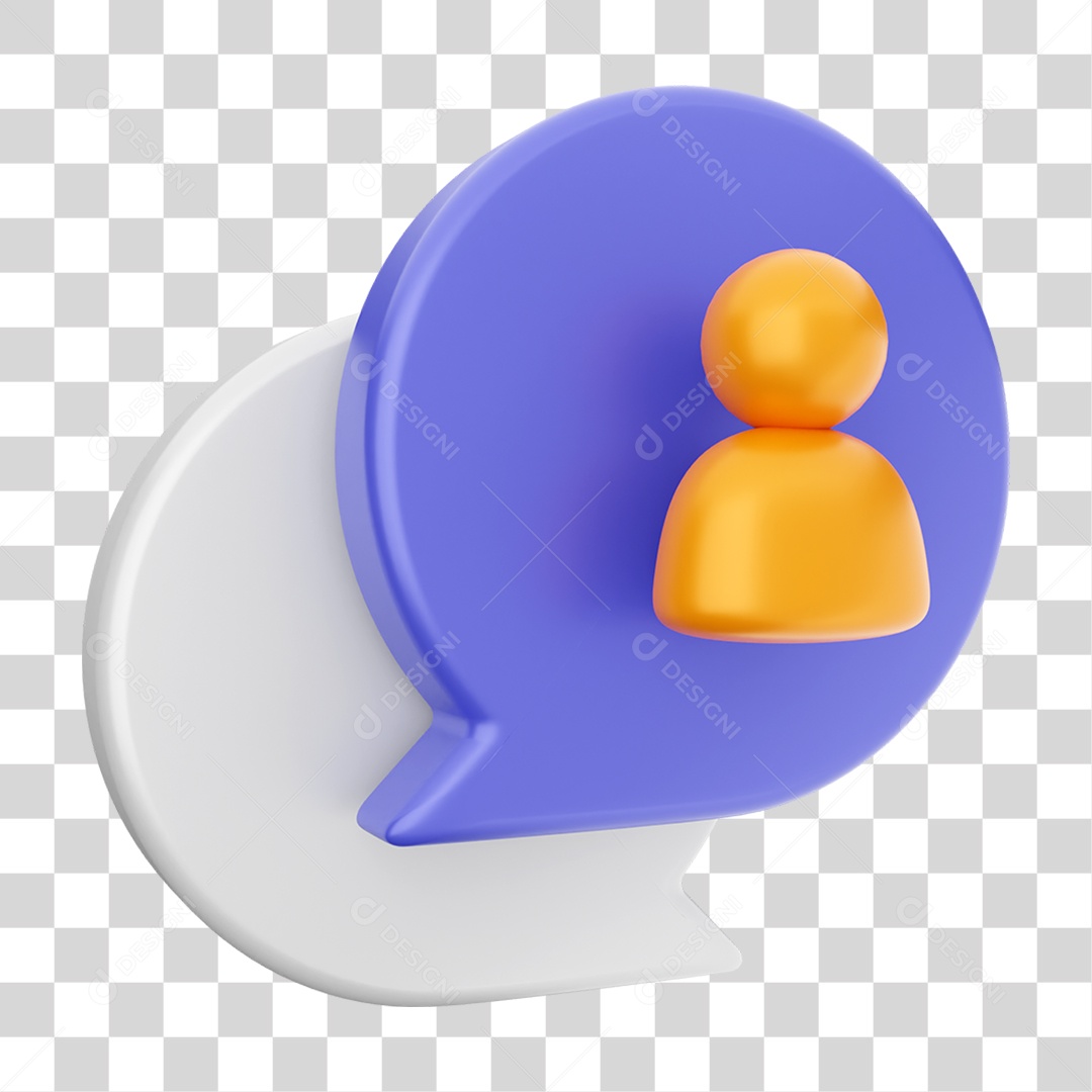 Elemento 3D Ícone Mensagens de Bate-papo PNG Transparente